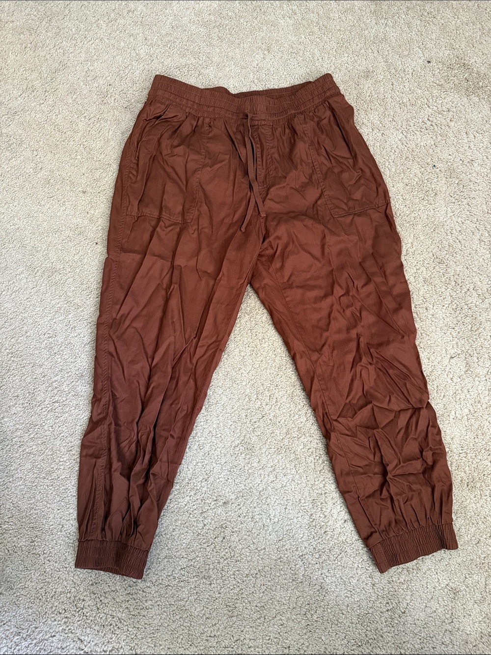 a new day Rust Brown Drawstring Jogger Pants